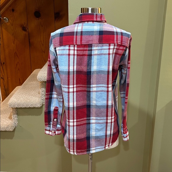 Outerknown Red and Blue Plaid Button-Down Blanket Shirt XS/S - Picture 4 of 11